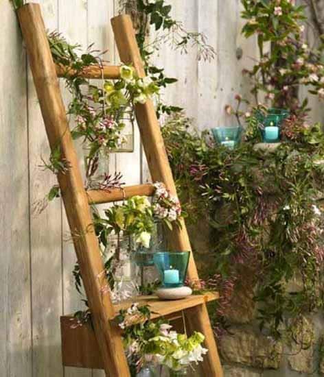 ideas con escaleras de madera al jardin 9