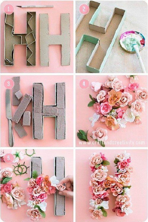 como hacer letreros con flores 2