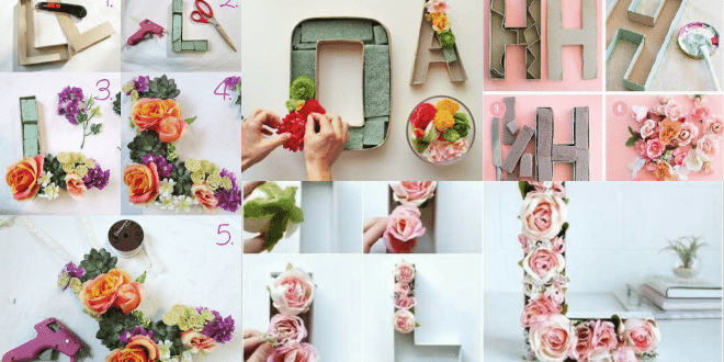 como hacer letreros con flores
