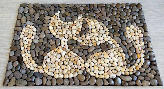 como hacer una alfombra de piedras 1