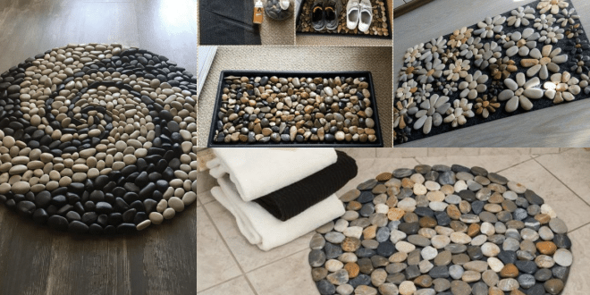 como hacer una alfombra de piedras