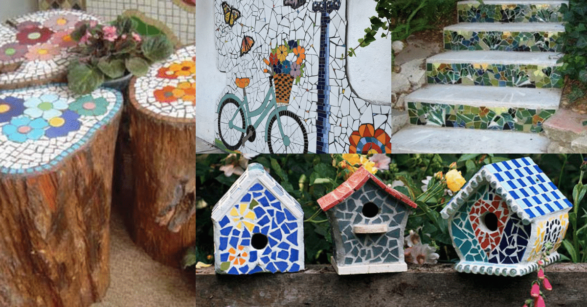 decoracion de jardin con mosaicos