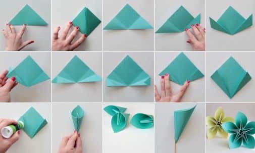 como hacer flores de origami paso a paso 1