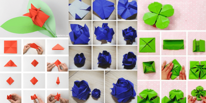 como hacer flores de origami paso a paso
