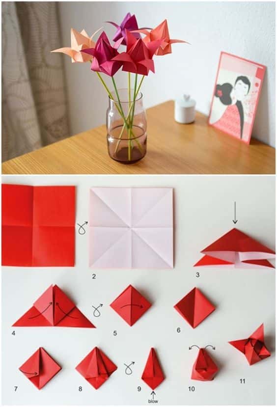 como hacer flores de origami paso a paso 9