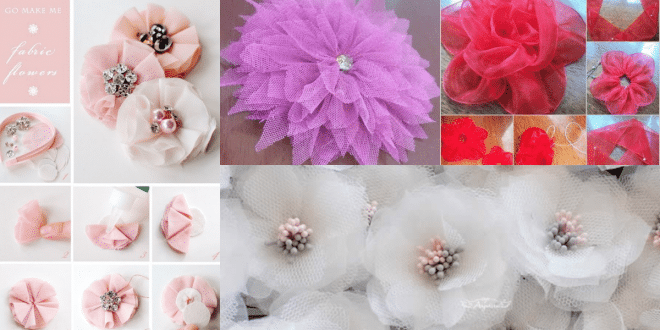 ideas de flores hechas de tul
