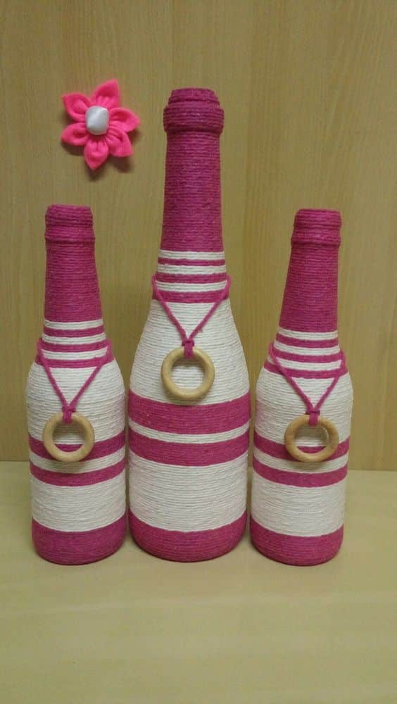 decorar botellas con cuerdas 9