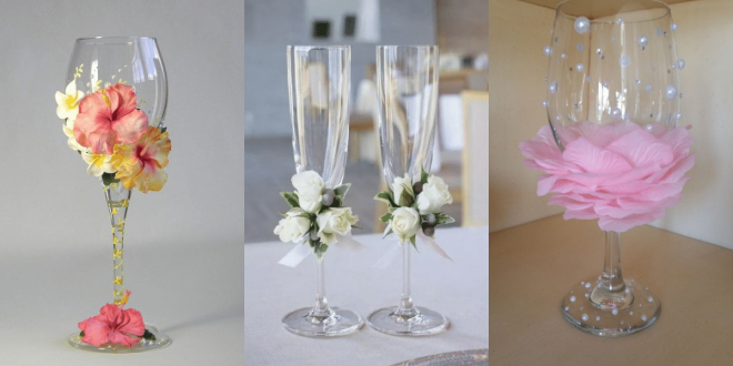 ideas decorar copas con flores