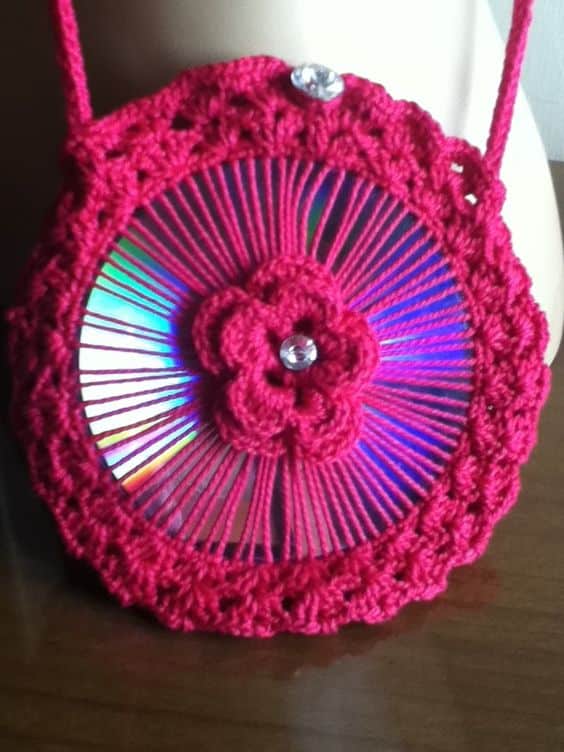 ideas manualidades hechas con crochet cds 8