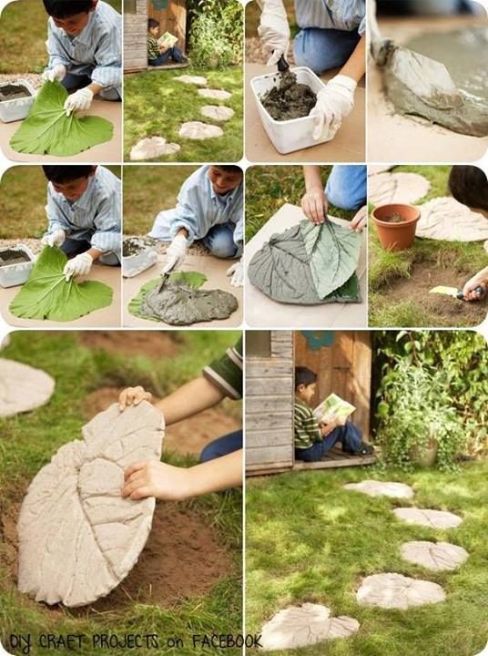 como hacer hojas de cemento para el jardin 4