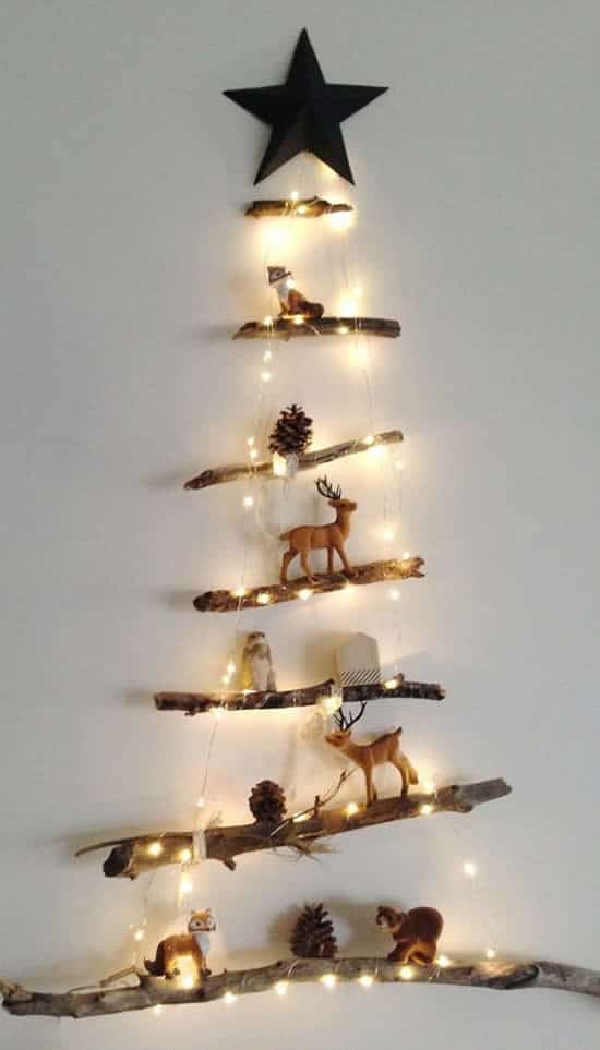 decoracion navidena con guirnaldas de luces