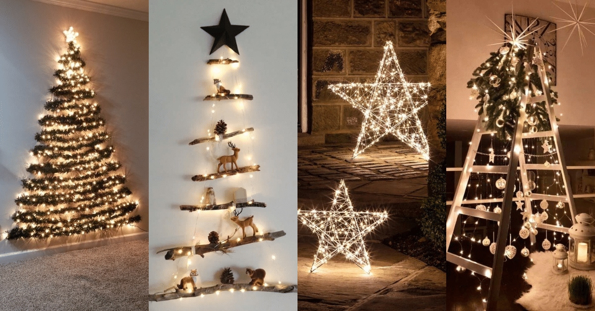 decoracion navidena con guirnaldas de luces