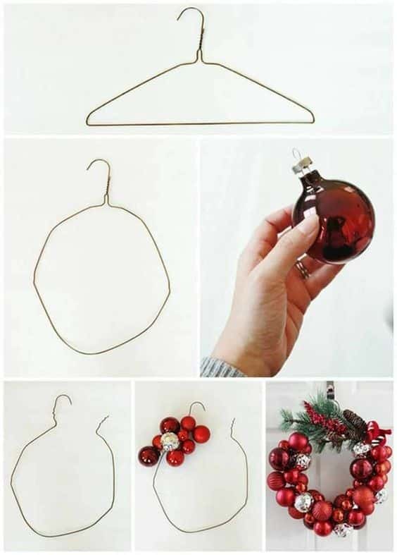 coronas navidenas para tu puerta usando esferas 2