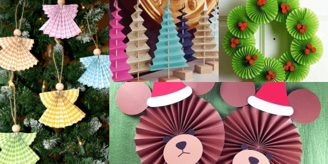 decoracion navidena con papel acordeon