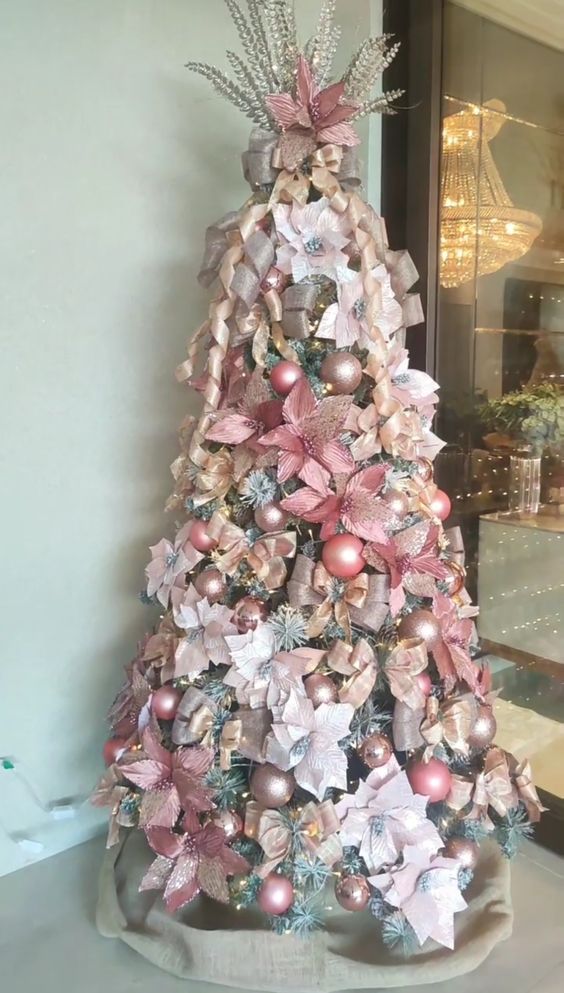 ideas creativas de decoracion de navidad rosa 1