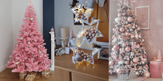 ideas creativas de decoracion de navidad rosa