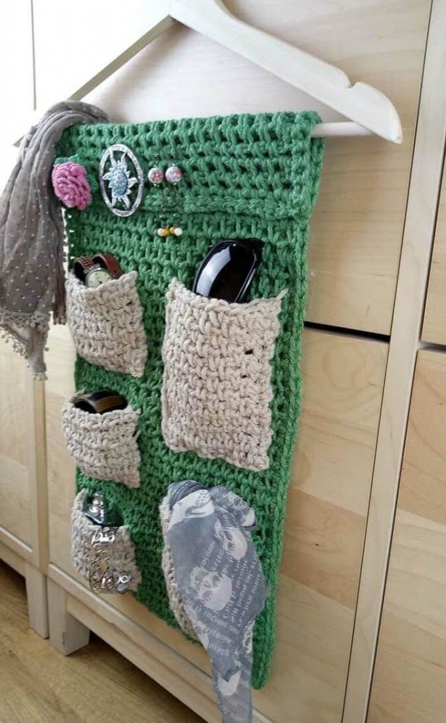 ideas de organizadores de pared hechos a crochet