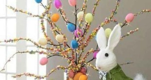 decoracion de pascua con ramas de arboles huevos 9