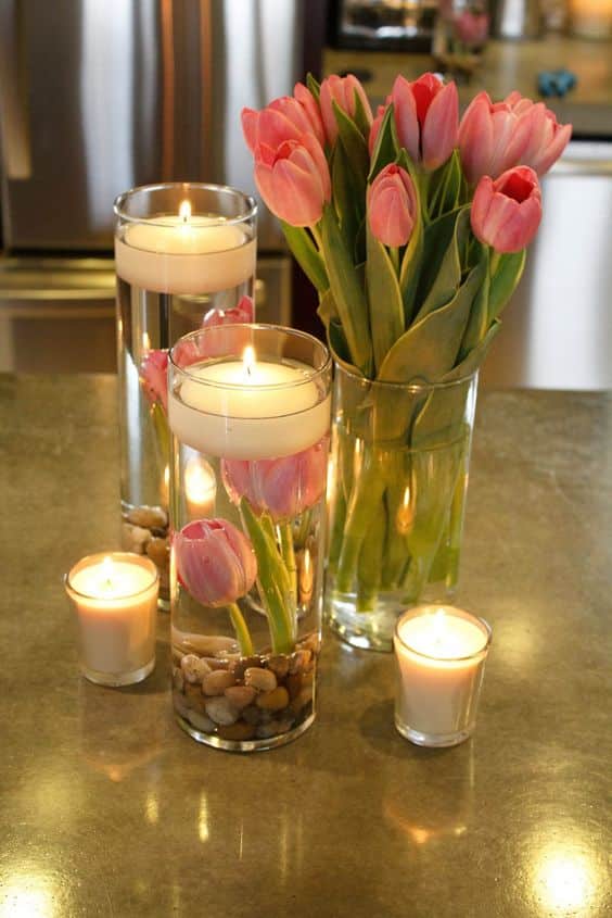 decoraciones de primavera con velas 8