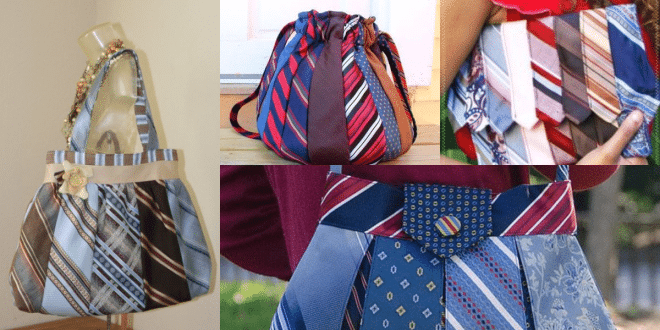 ideas de bolsos hechos con corbatas