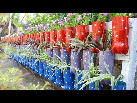 vallas de jardin con botellas de plastico 8
