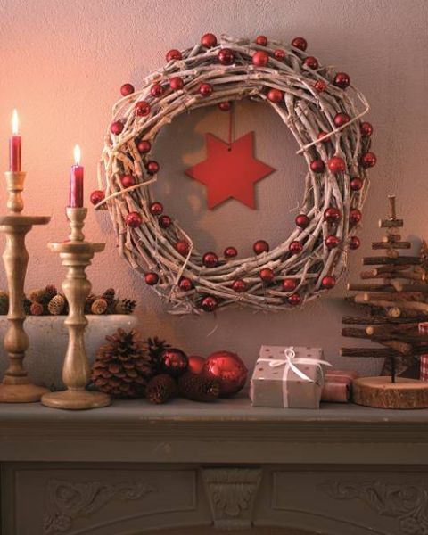 decoracion con ramitas secas para navidad 2