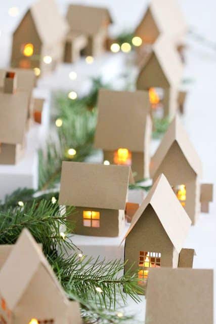 ideas para hacer hermosas casas navidenas de papel 6