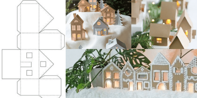 ideas para hacer hermosas casas navidenas de papel