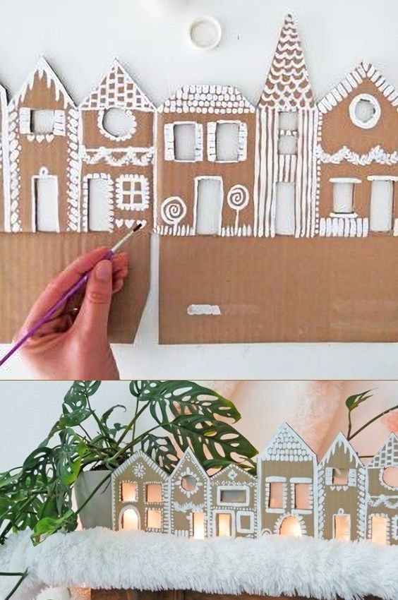 ideas para hacer hermosas casas navidenas de papel 7