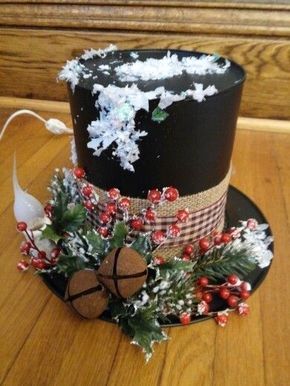 hacer un sombrero navideno con latas recicladas 8