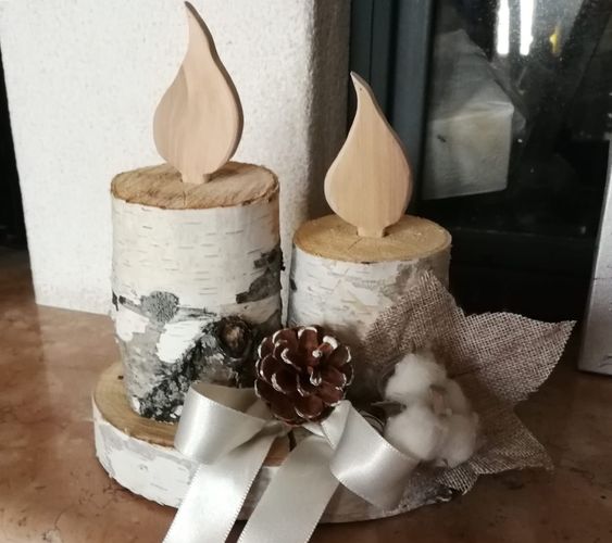 velas decorativas hechas con troncos de madera 8