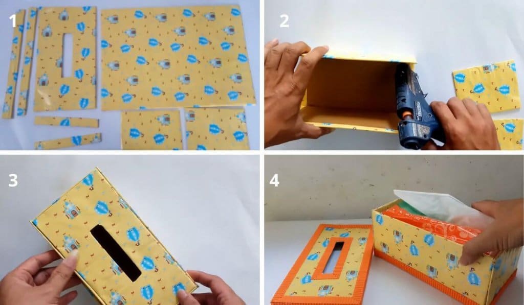 como hacer un porta toallas para el bano con carton 2