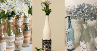 botellas decoradas con encaje