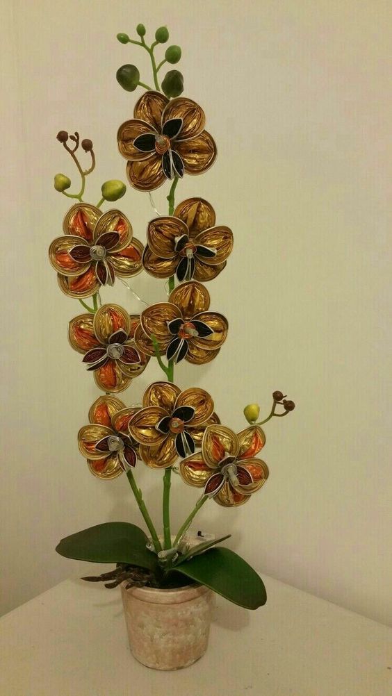 flores hechas con capsulas de cafe 3