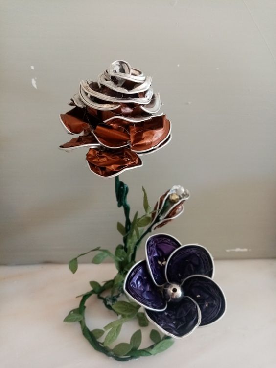 flores hechas con capsulas de cafe 4