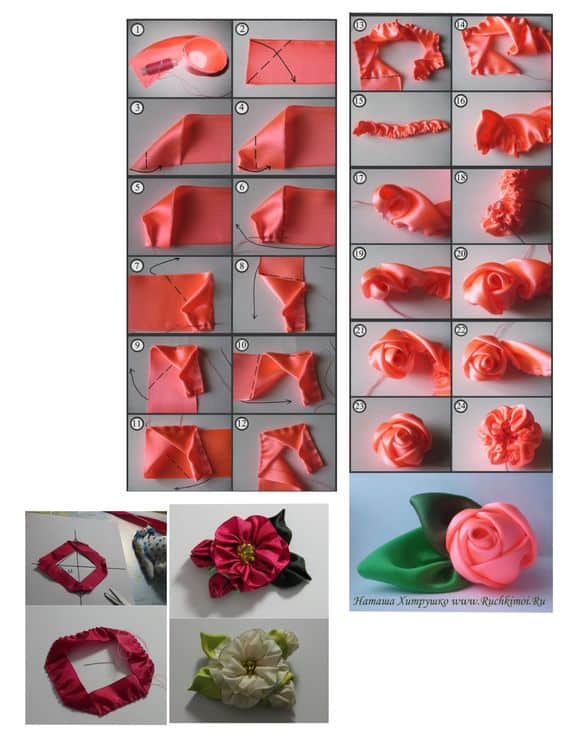 como hacer rosas de cinta 4