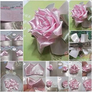 como hacer rosas de cinta 8