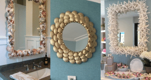 espejo decorado con conchas