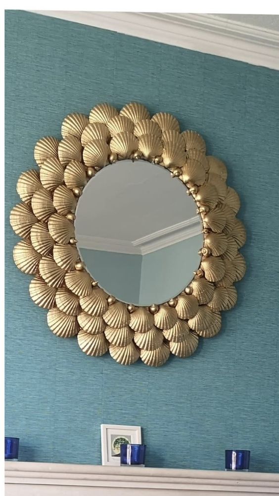 espejo decorado con conchas 9
