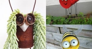 animales hechos con latas para decorar el jardin 10