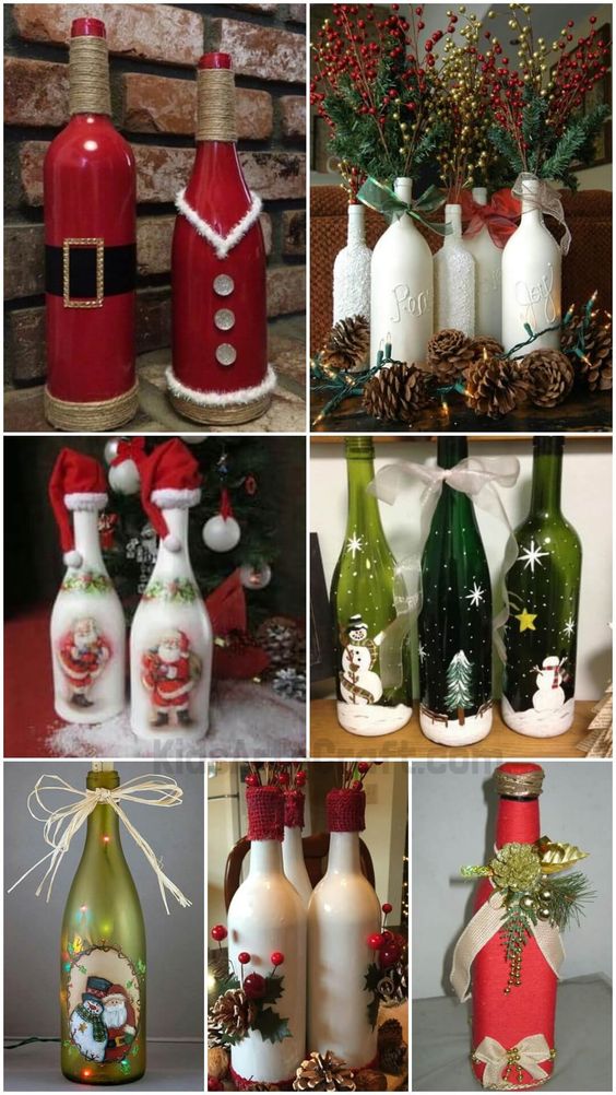 artesanias de navidad con botellas de vidrio 2