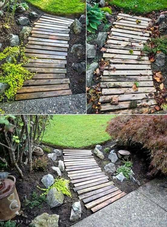 ideas de pasarelas de madera para tu jardin 1