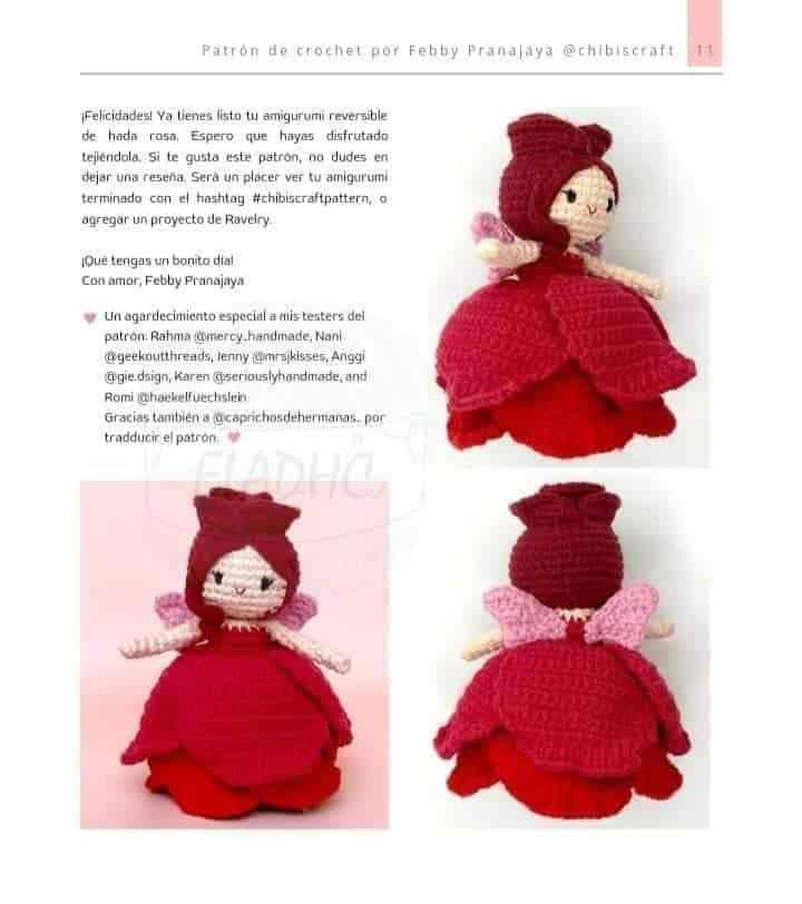 hadas rosa reversibles de crochet 9