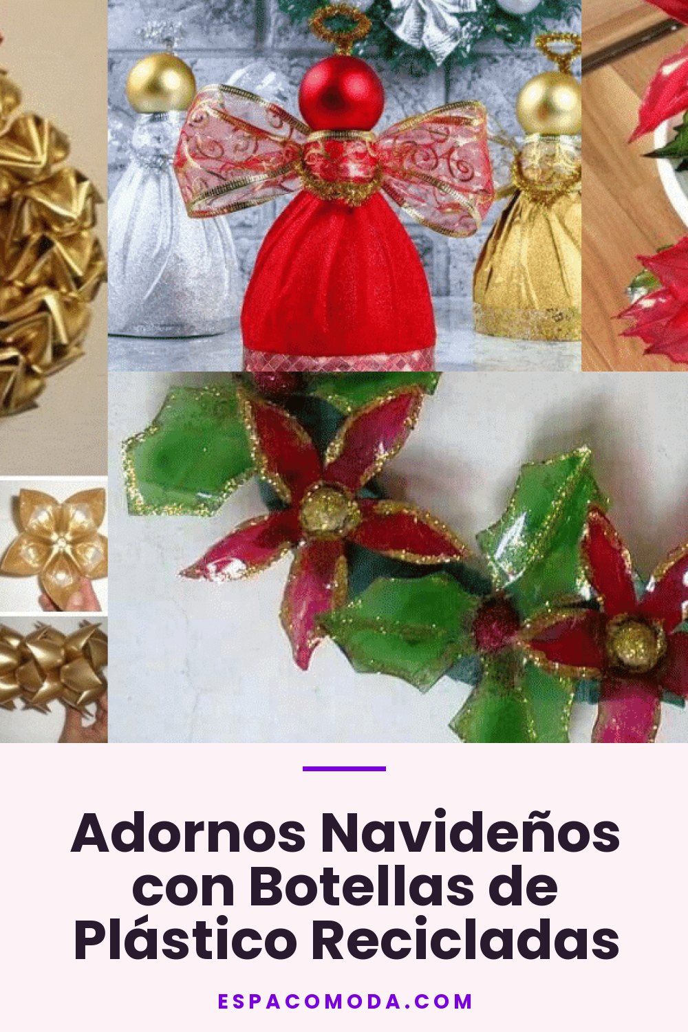 Adornos Navideños con Botellas de Plástico Recicladas