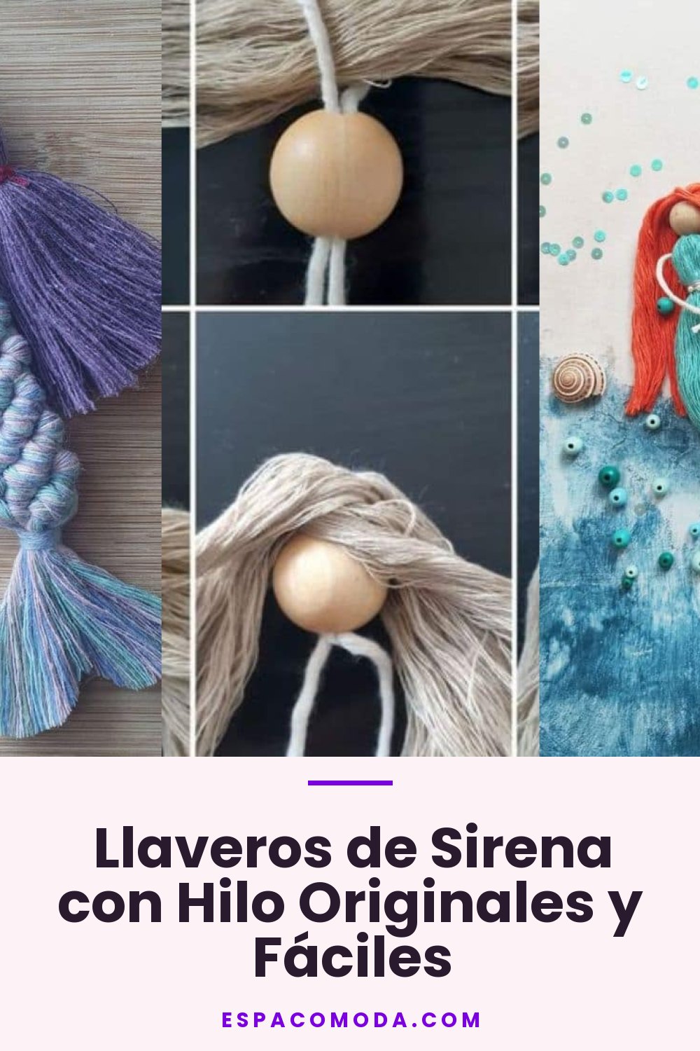 Llaveros de Sirena con Hilo Originales y Fáciles