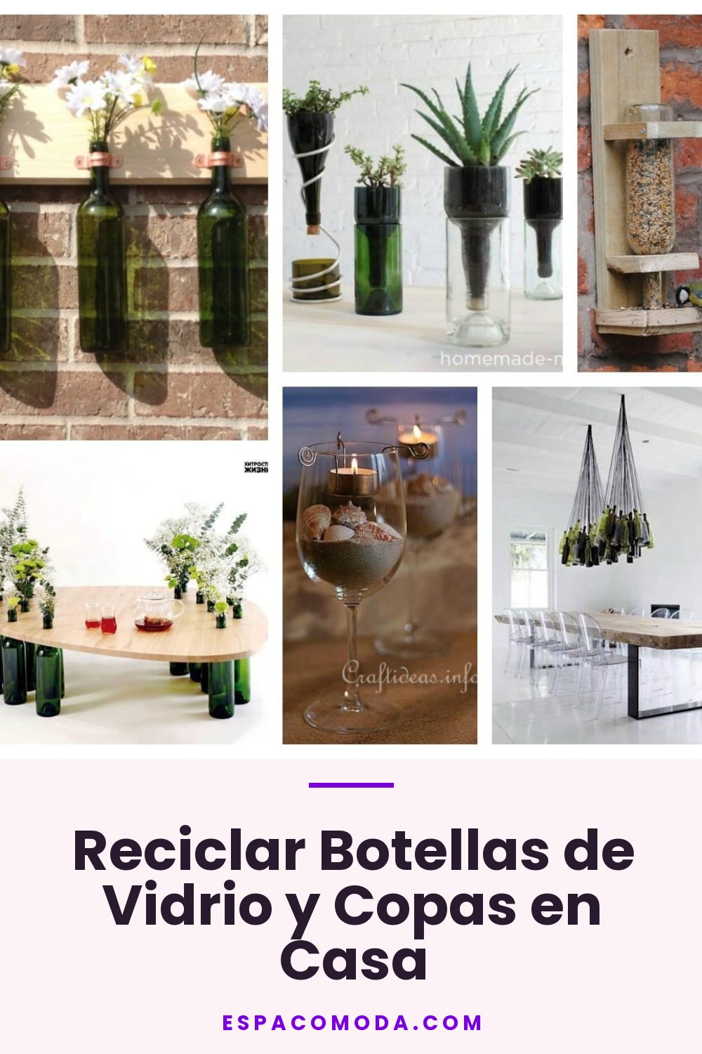 Reciclar Botellas de Vidrio y Copas en Casa