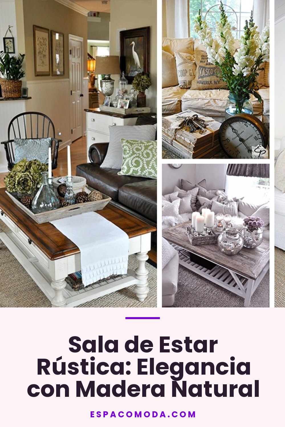 Sala de Estar Rústica: Elegancia con Madera Natural