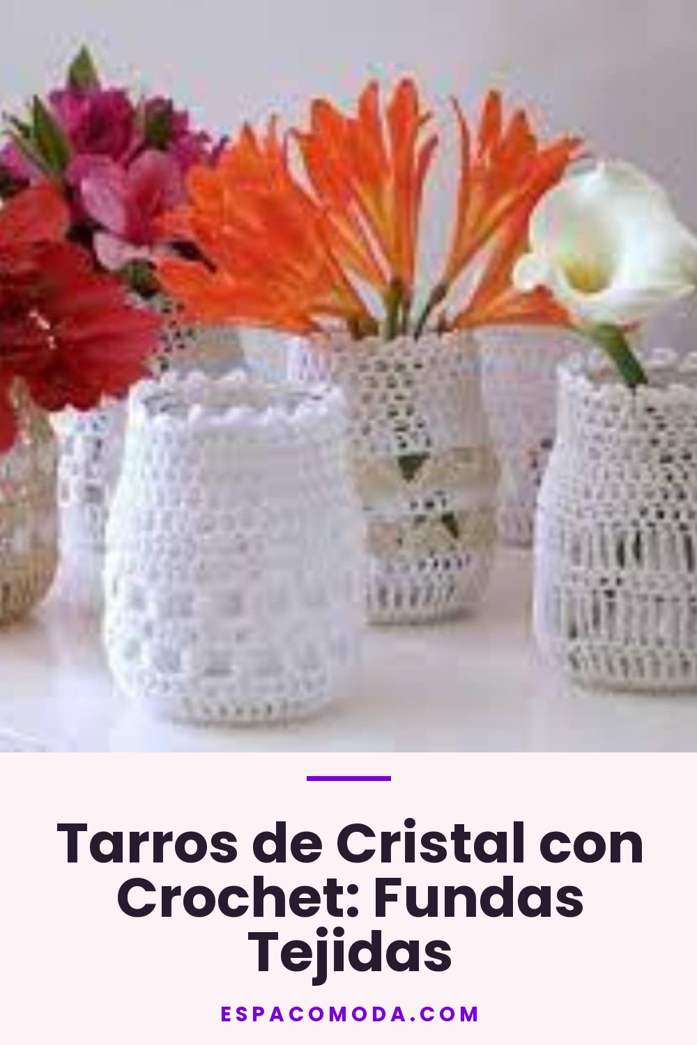 Tarros de Cristal con Crochet: Fundas Tejidas