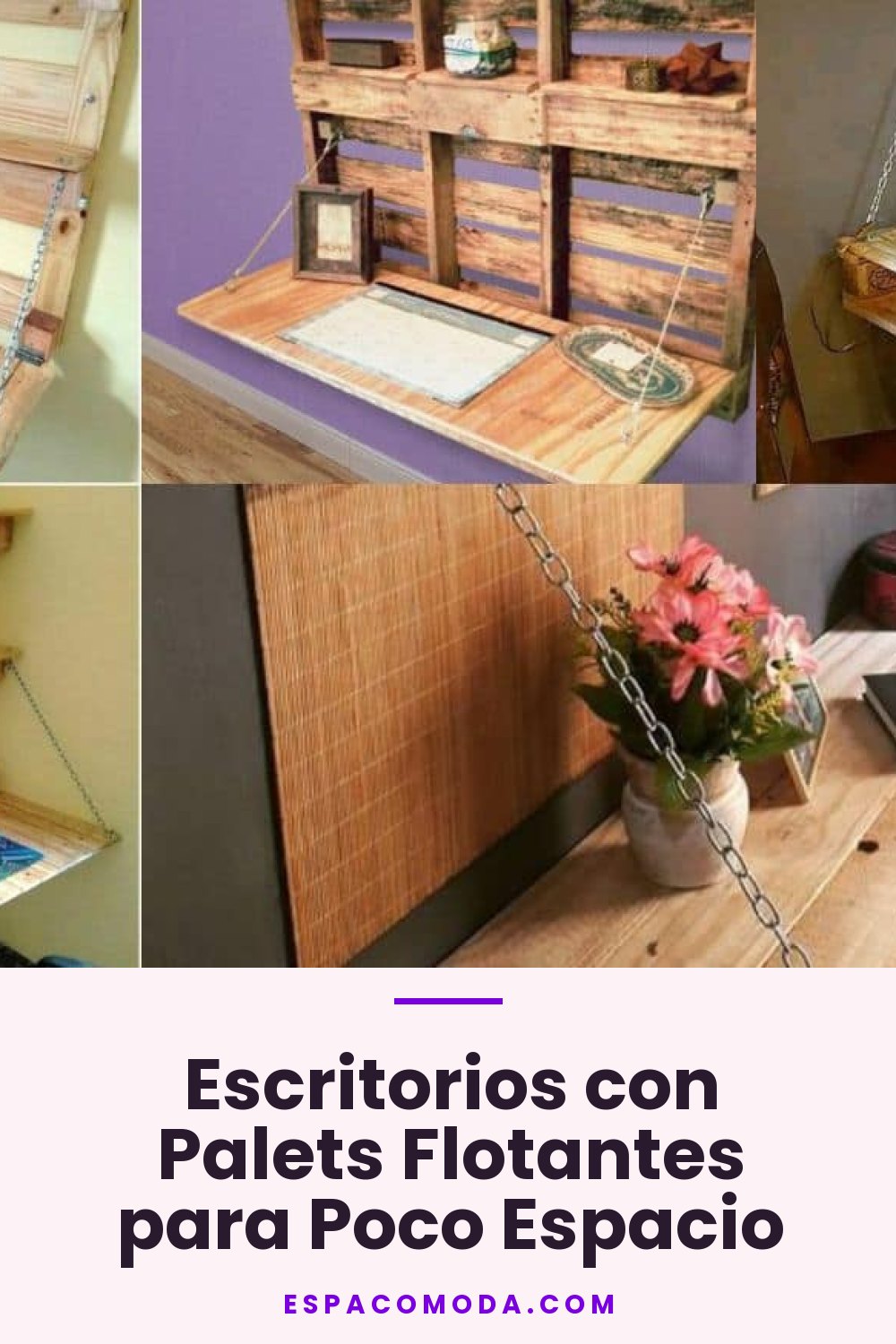 Escritorios con Palets Flotantes para Poco Espacio