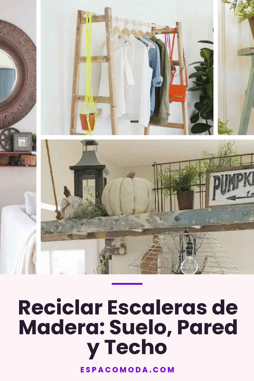 Reciclar Escaleras de Madera: Suelo, Pared y Techo